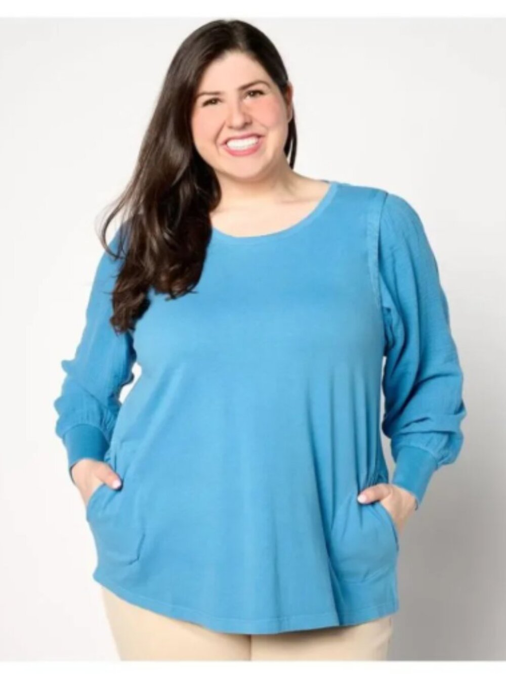 LOGO Life by Lori Goldstein Antique Wash Knit Top - Size: Small - NIP